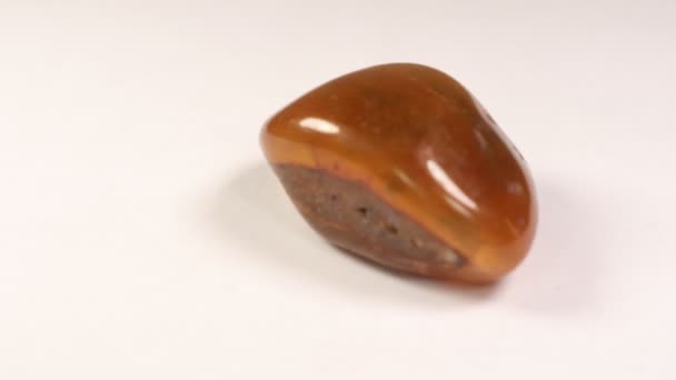 Pedra Semipreciosa Gemstone Camelian — Vídeo de Stock
