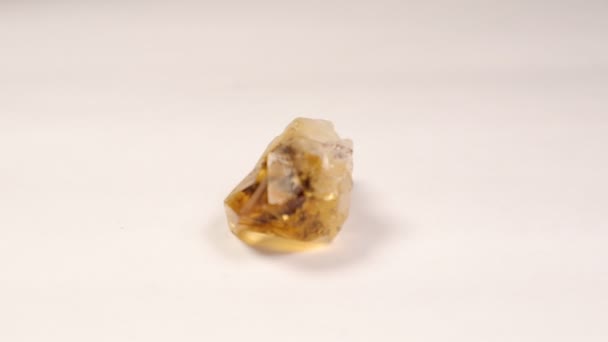Semiprecious Stone Edelsteen Citrien — Stockvideo