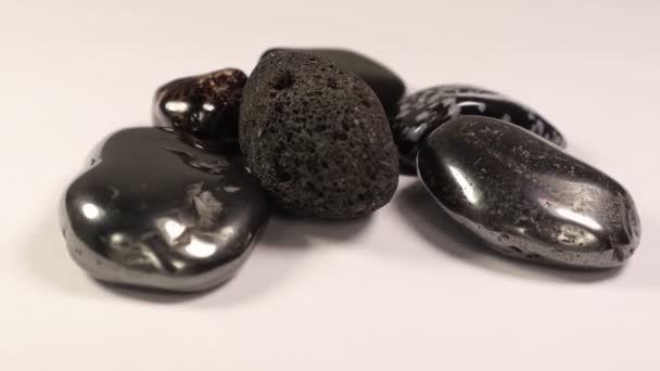 Piedras Semipreciosas Gemas Negro — Vídeo de stock