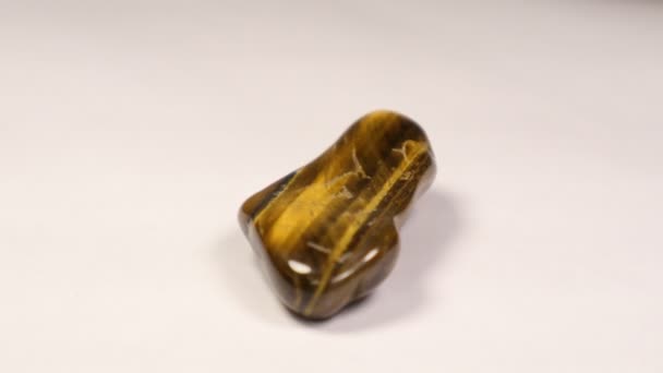 Piedra Semipreciosa Ojo Tigre Piedra Preciosa — Vídeo de stock