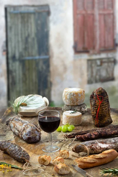 Local Wild Pork Delicatessen Corsican Cheese — Stockfoto