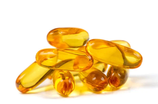 Close Food Supplement Oil Filled Capsules Suitable Fish Oil Omega — Stock Photo, Image