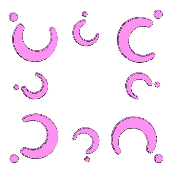 Pink Question Marks White Background Space Text Middle Illustration Idea — Image vectorielle