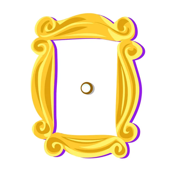 Yellow Vintage Frame Peephole White Background Friends Television Series Thanksgiving — Stockvector
