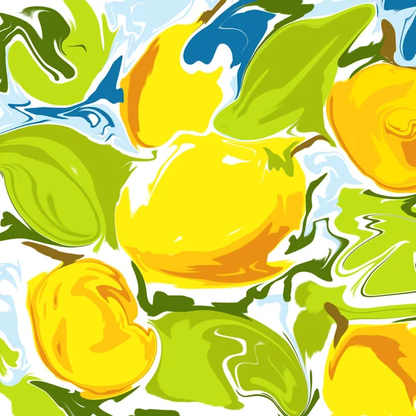 Colorful Cheerful Background Lemons Yellow Bright Fruits Reflected Water Bright — Stock Photo, Image