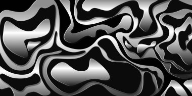 Siyah hacimli arka planda gümüş çizgiler, 3 boyutlu efekt, akan metal dalgaları. Kağıt kesim tarzında lüks ve soyut bir arkaplan. Pankart, kapak, ambalaj kağıdı, VIP tasarımı.