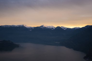 Mountains in British Columbia sunset