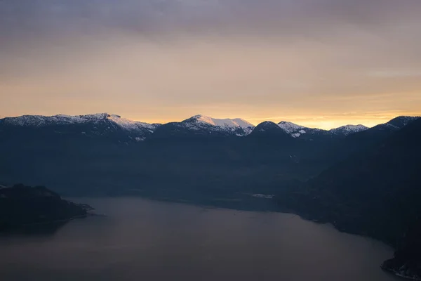 Mountains in British Columbia sunset
