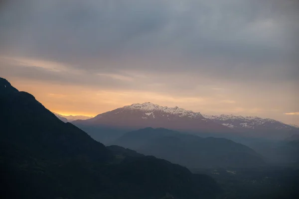 British Columbia mountain sunset