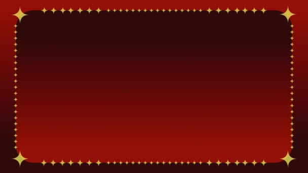 Fundo Gradiente Vermelho Escuro Com Estrelas Amarelas Ziguezague Elemento Círculo — Vídeo de Stock