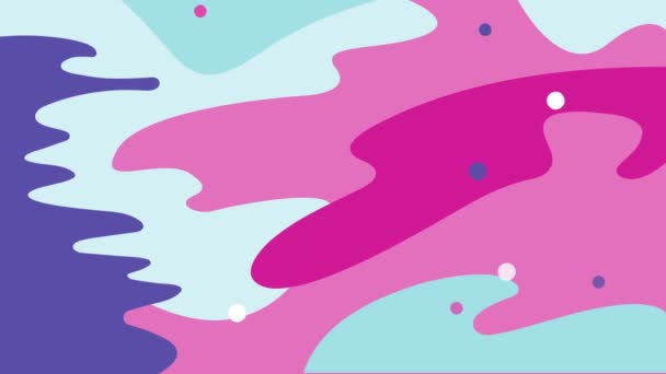 現代流動フラットアートは 空のテキストコピースペースで バナーのためのピンクと青色の背景ビデオ映像アニメーションをスタイリングしました — ストック動画