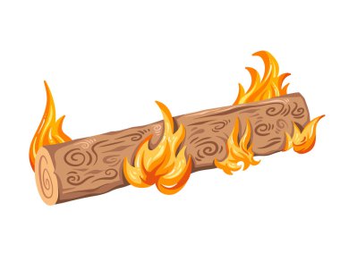 Yanan günlük vektör illüstrasyonu yatay oran beyaz arkaplanda izole edildi. Basit düz çizgi film çizimi..