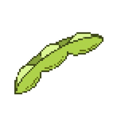 Taze fasulye sebzesi. Piksel bit retro oyun stili vektör illüstrasyon çizimi. Kare beyaz arkaplanda izole edilmiş basit düz çizgi film çizimi.