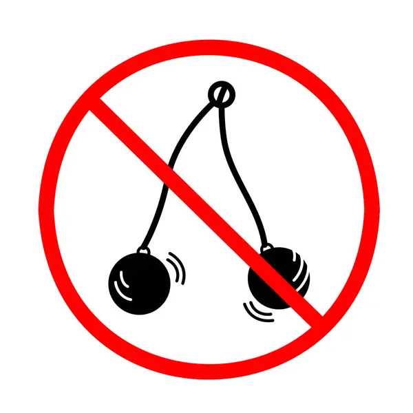Kare beyaz arkaplanda Latto Latto ya da clackers top oyuncaklarına izin verilmiyor. Sosyal medya dekorasyonları veya poster baskıları için basit düz resim tasarımı.