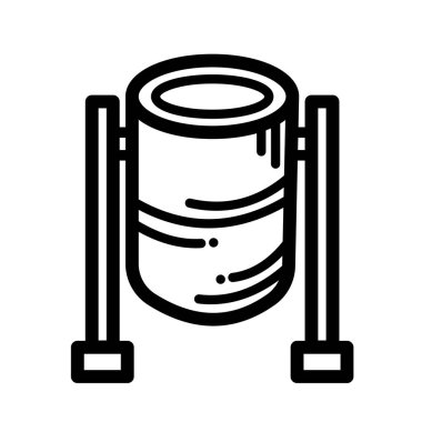 Metal teneke kutu ikonu tasviri siyah ana hatları kare beyaz arkaplanda izole edildi. Basit düz çizgi film çizimi..