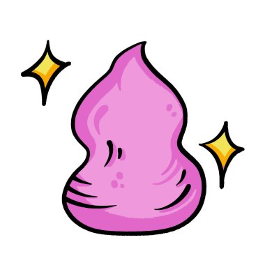 Kare beyaz arkaplanda izole edilmiş pembe güzellik karıştırıcısı renkli çizimler. Basit düz çizilmiş karikatür çizimi.