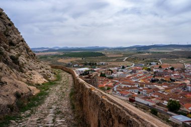 the beautiful view on the hill and the city of the old village, spain
