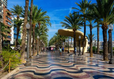 October 2022- Alicante, Spain- Beautiful Spanish city streets and buildings