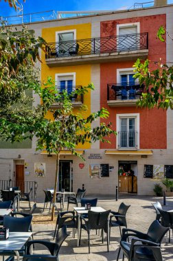 October 2022- Alicante, Spain- Beautiful Spanish city streets and buildings