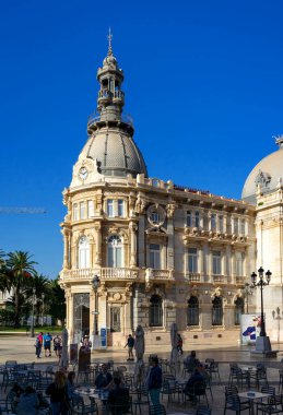 October 2022- Cartagena, Spain- Beautiful Spanish city streets and buildings