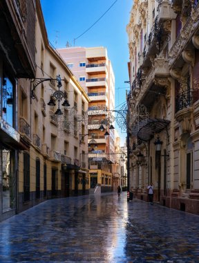 October 2022- Cartagena, Spain- Beautiful Spanish city streets and buildings