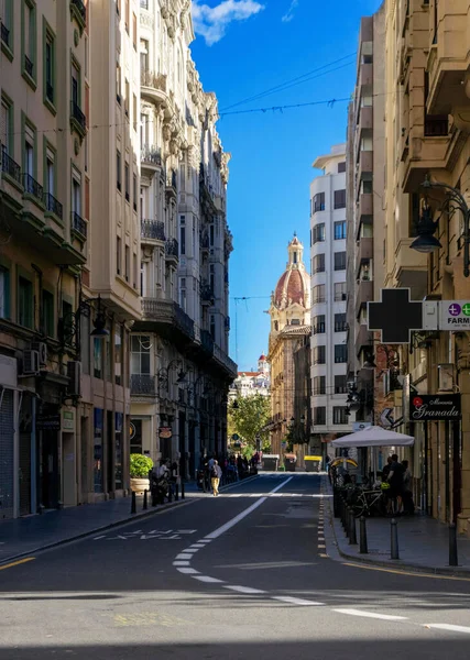 stock image December, 2022 - Valencia, Spain - Beautiful streets of Valencia during the day in the historic city center