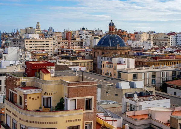 stock image December, 2022 - Valencia, Spain - Beautiful streets of Valencia during the day in the historic city center from a bird's eye view