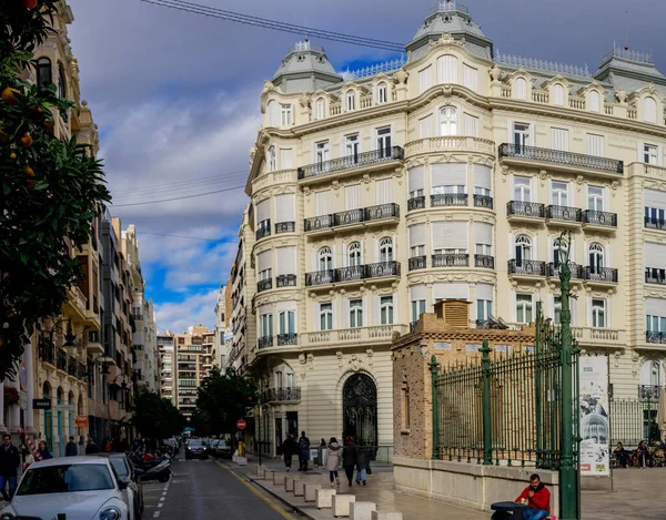 Декабрь 2022 Валенсия Испания Красивые Улицы Валенсии Течение Дня Историческом — стоковое фото