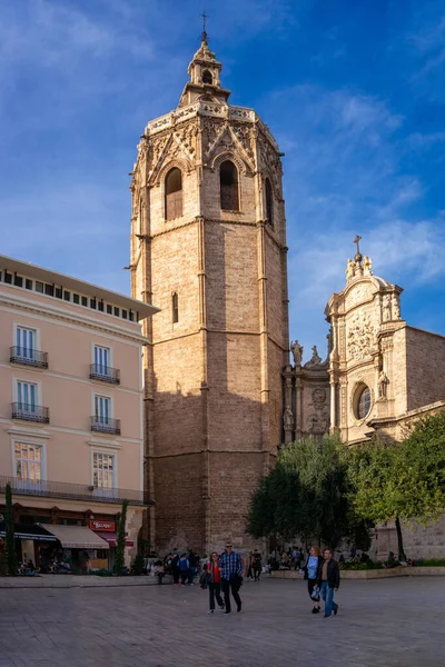 Grudzień 2022 Walencja Hiszpania Katedra Walencji Ciągu Dnia Historycznym Centrum — Zdjęcie stockowe