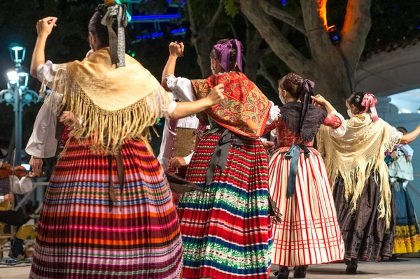 September 2021 Albacete Spanje Inwoners Nationale Klederdracht Dansen Typisch Spaanse — Stockfoto