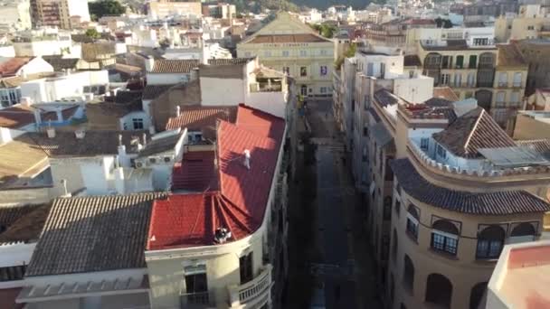 Drohnenvideo Bietet Eine Luftperspektive Auf Malagas Pulsierendes Stadtbild Ideal Für — Stockvideo