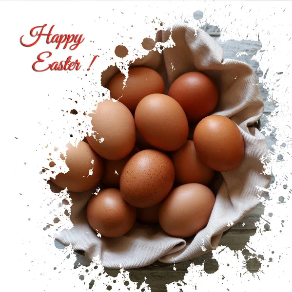 Easter Concept Easter Card Eggs Happy Easter Illustration Directly — Stock Photo, Image