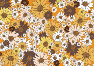 Papatyalarla güzel bir desen. Çiçek arkaplanı kumaş için mükemmel, web sayfası geçmişi, şablon dolgusu, duvar kağıdı. Görüntü.