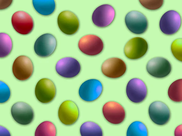 色の卵と創造的なパターン カラフルなイースターの卵のエンドレステクスチャ 壁紙に最適です ウェブページの背景 ギフト紙 パターンがいっぱい イースター休暇 — ストック写真