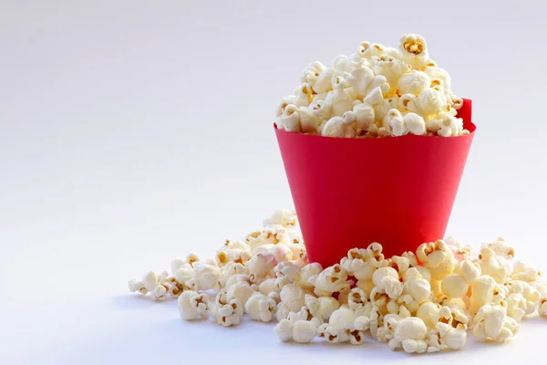 Smaklig Saltad Popcorn Bakgrund Biograf Film Och Underhållningskoncept Kopiera Utrymme — Stockfoto