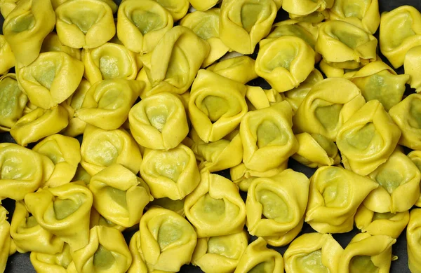 Італійська Концепція Їжі Background Homemade Tortellini Pasta Набита Макарони Вид — стокове фото