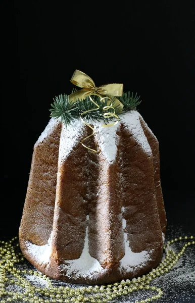 Traditional Italian Christmas Cakes Pandoro Typical Italian Sweet Christmas Time — Stock Photo, Image