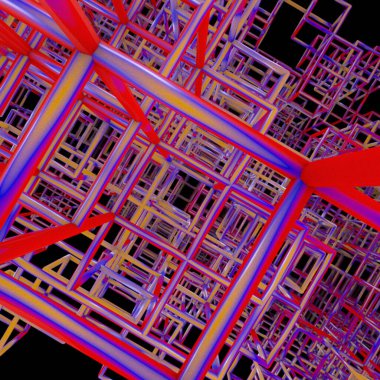 abstract background of a colorful pattern of a building in the form of a red and blue color