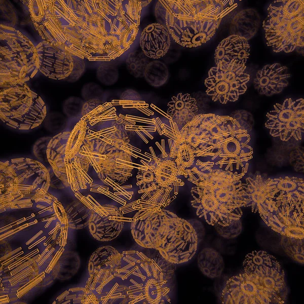 Birçok farklı boyut ve şekle sahip soyut bir arkaplan