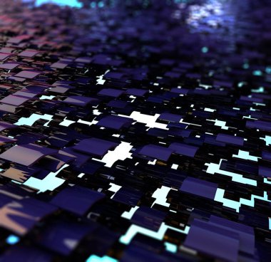 Küpler ve kareler ile soyut arkaplan