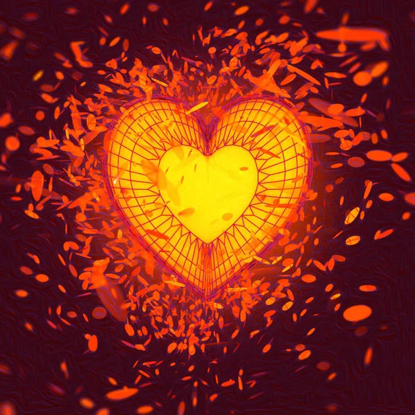 Bir kalp ile soyut arkaplan