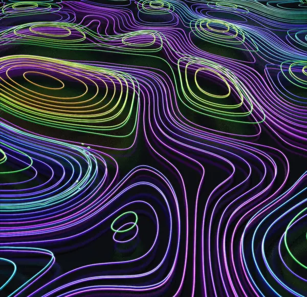 abstract background with glowing curved curves