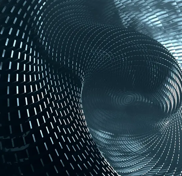 Mavi ve beyaz çizgilerin parlayan deseni ile soyut arkaplan