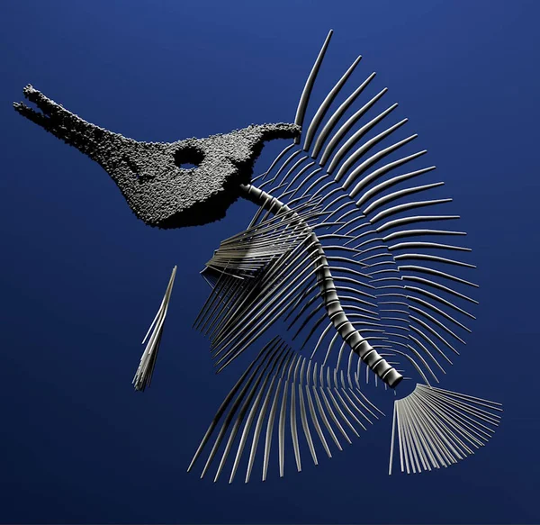 3d illustration of a bird on a blue background