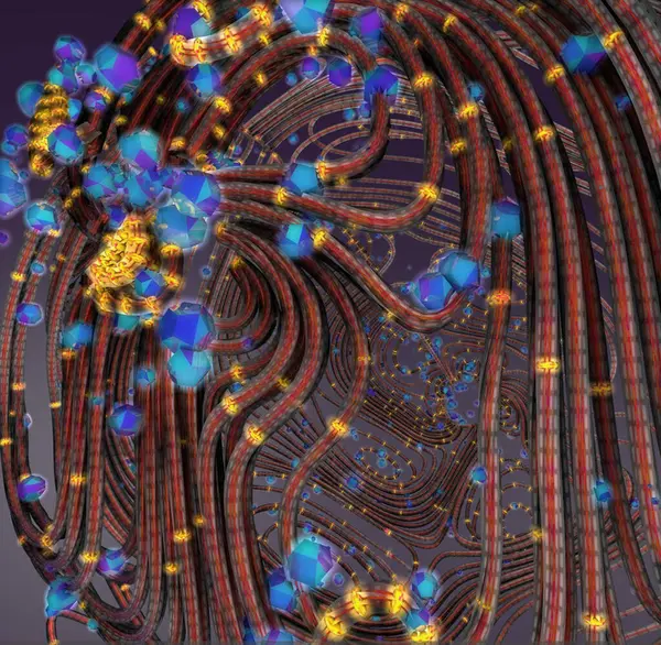 Renkli fraktal resim içeren soyut arkaplan