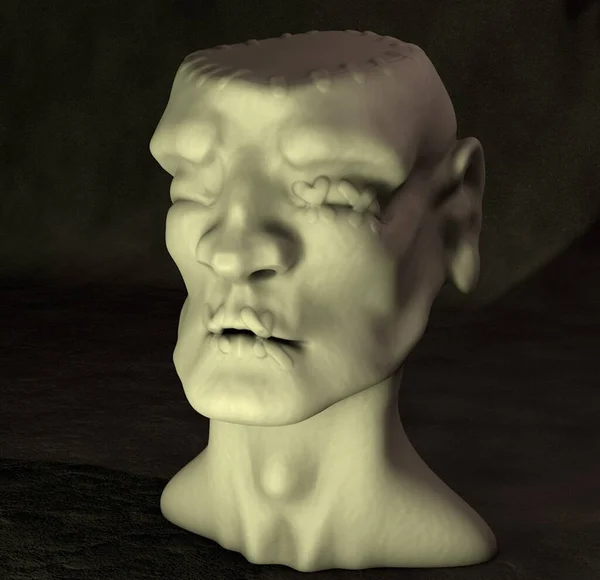 angel in profile on black background. close-up. 3d rendering