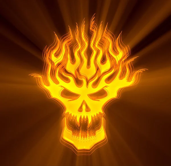 illustration of skull, flaming, burning and flame