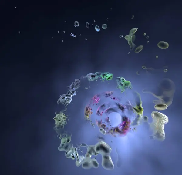 3d rendering of a sperm with virus cells