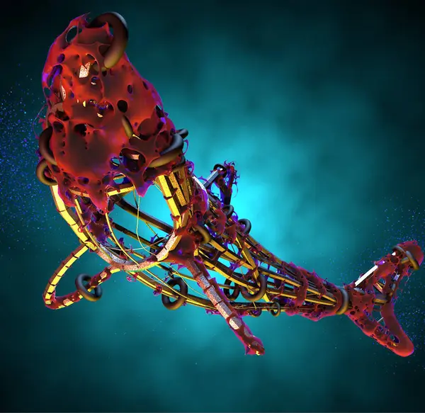 Bir virüsün 3 boyutlu canlandırması