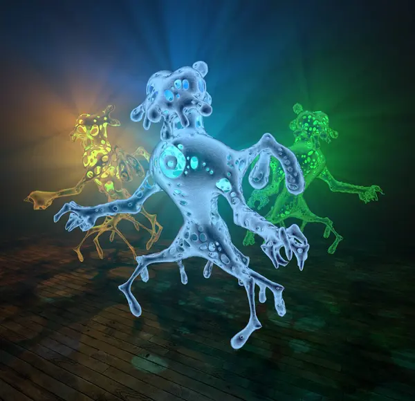 Fantezi dijital arkaplanının 3d canlandırması